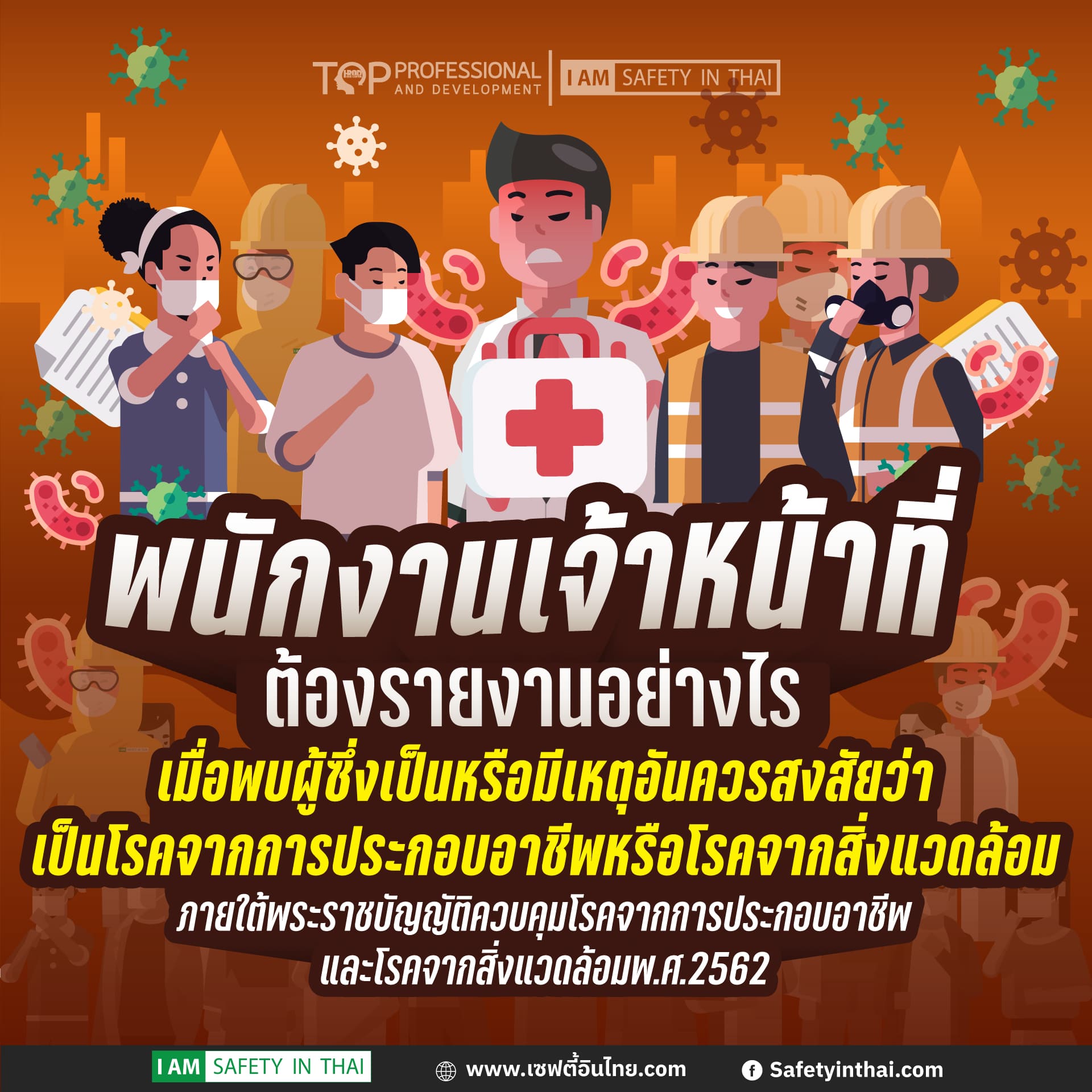 พนักงานเจ้าหน้าที่ต้องรายงานอย่างไร? เมื่อพบผู้ซึ่งเป็นหรือมีเหตุอันควรสงสัยว่าเป็นโรคจากการประกอบอาชีพหรือโรคจากสิ่งแวดล้อม