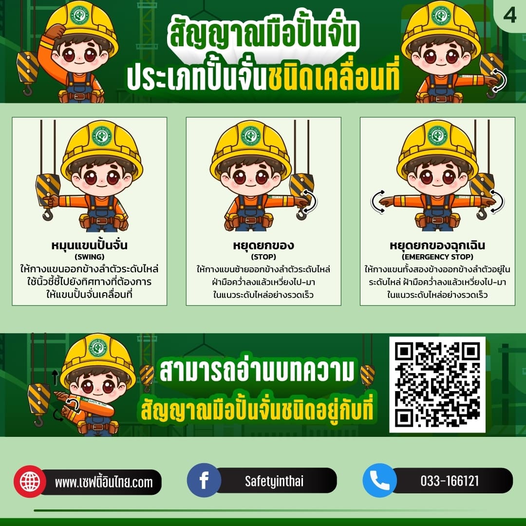 สัญญาณมือปั้นจั่น เครน ประเภทปั้นจั่นชนิดเคลื่อนที่