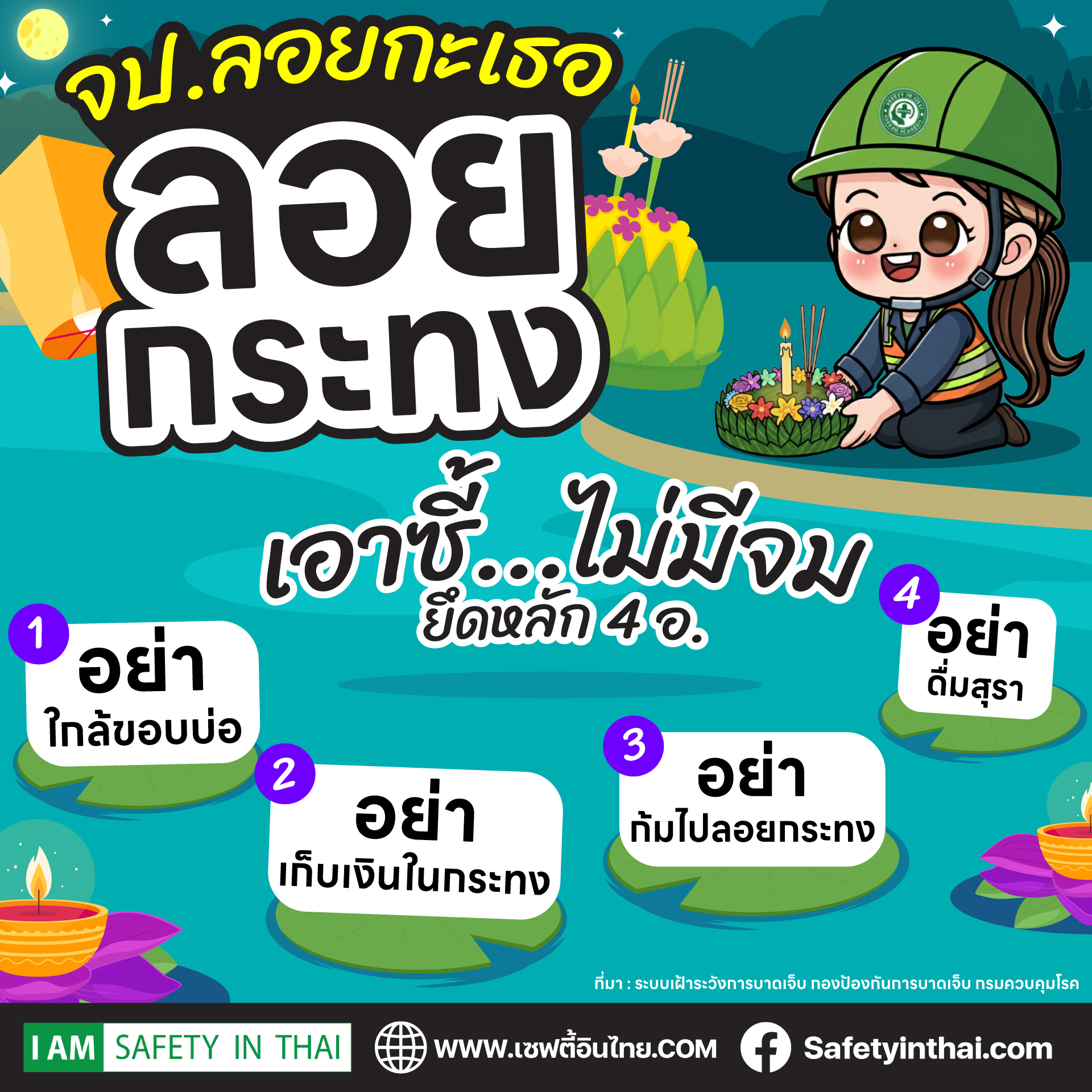 จป.ลอยกะเธอ ลอยกระทง เอาชี้…ไม่มีจม ยึดหลัก 4 อ.