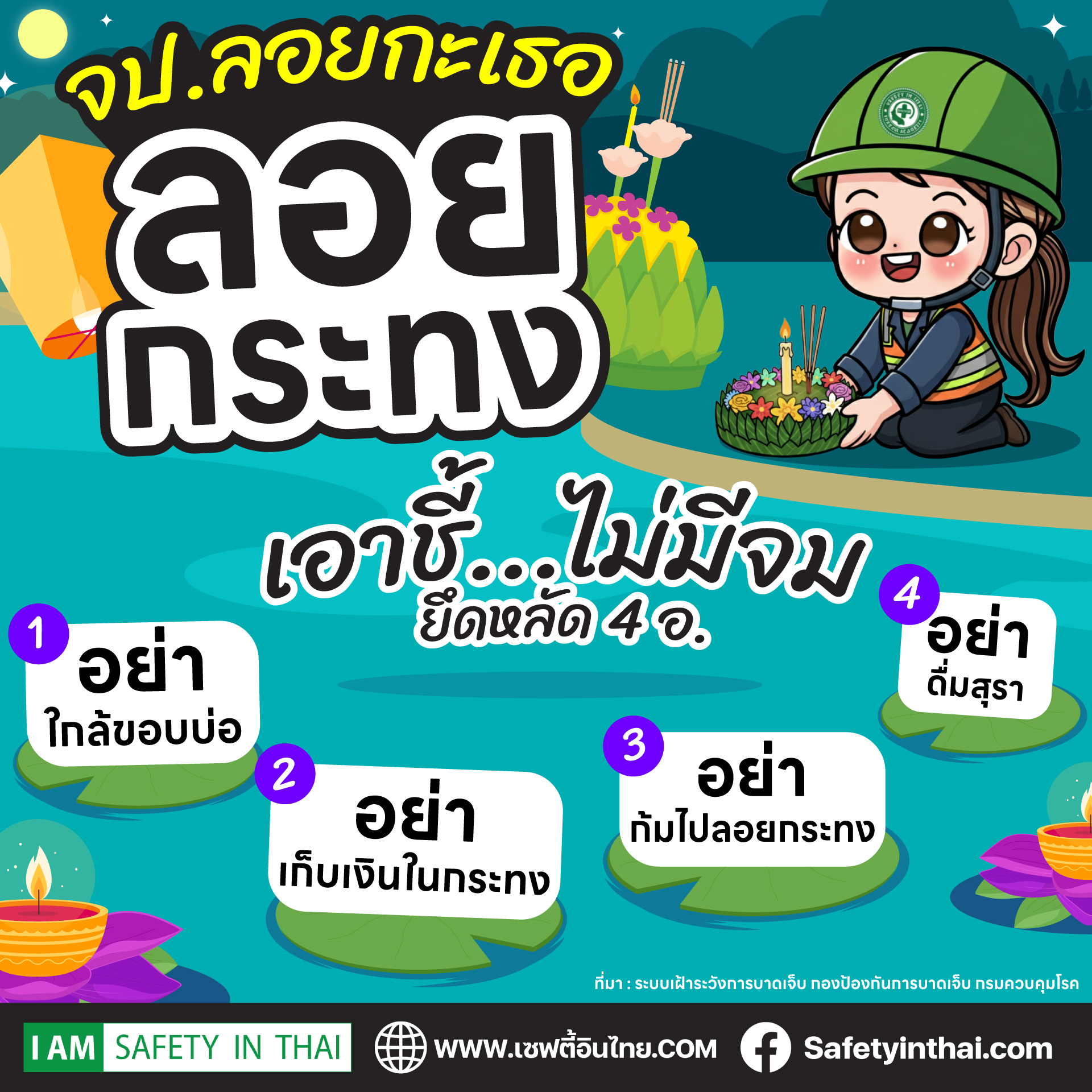 จป.ลอยกะเธอ ลอยกระทง เอาชี้…ไม่มีจม ยึดหลัก 4 อ.