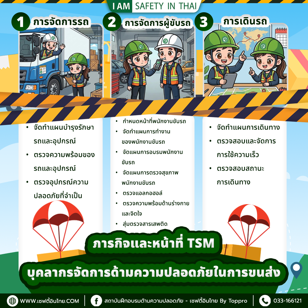 ภารกิจของ TSM บุคลากรจัดการด้านความปลอดภัยในการขนส่ง