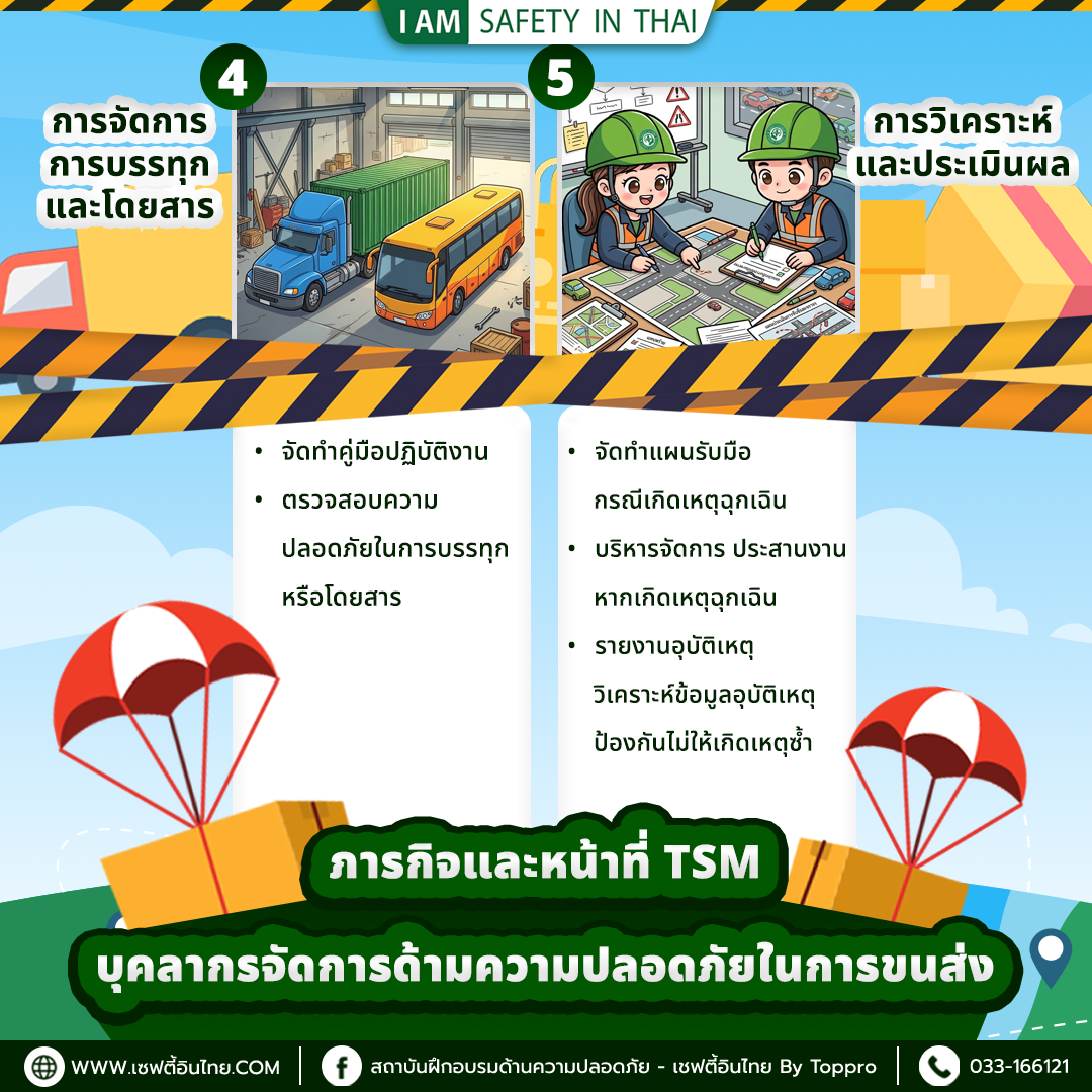 ภารกิจของ TSM บุคลากรจัดการด้านความปลอดภัยในการขนส่ง