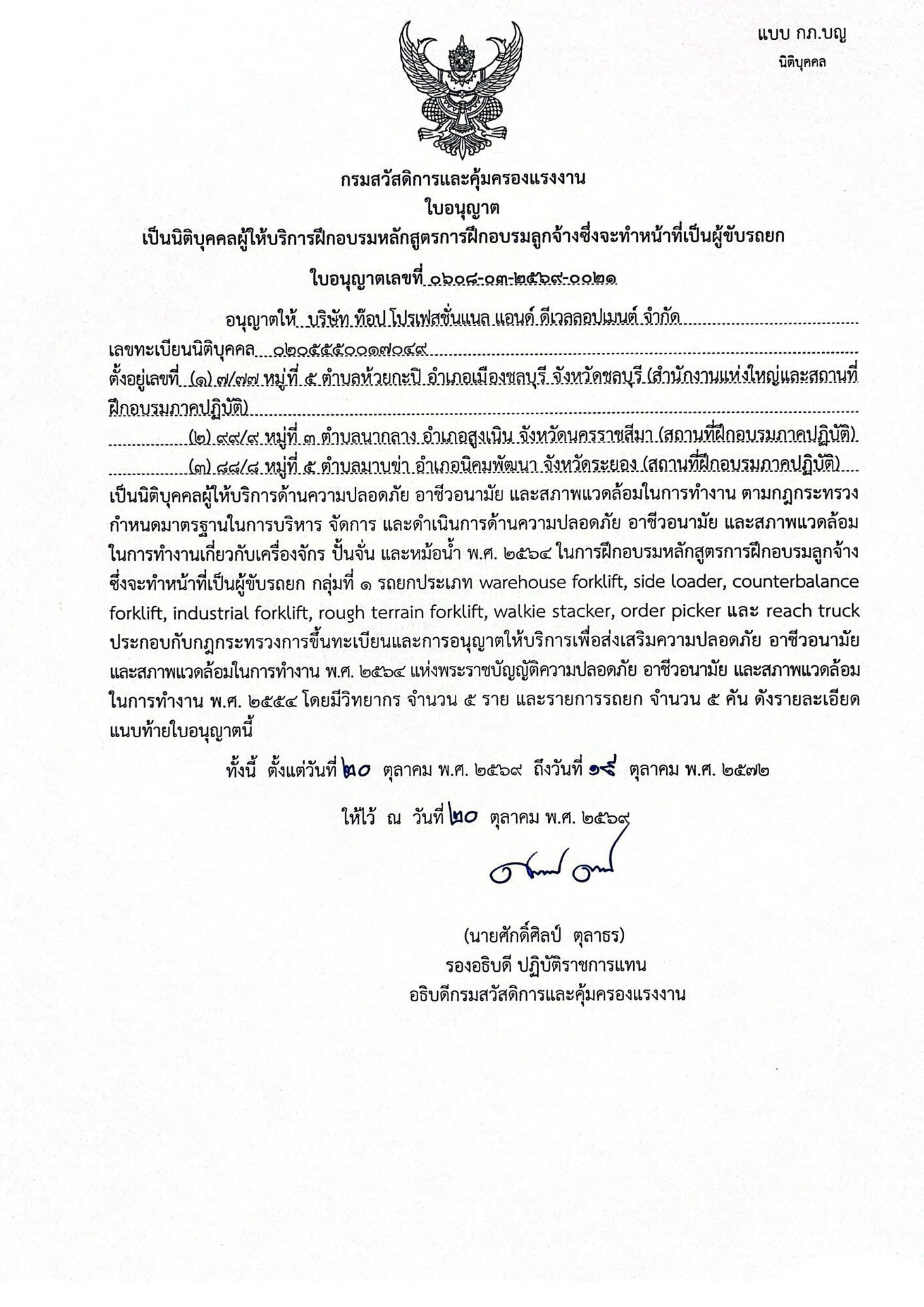 รถยก ๐๖๐๘-๐๓-๒๕๖๙-๐๐๒๑